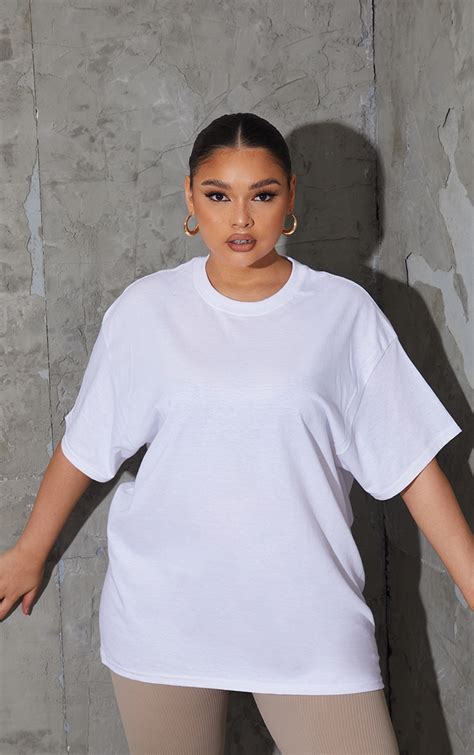 Plus Ultimate White Oversized T Shirt Plus Size Prettylittlething Usa