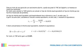 Matem Ticas Financieras Ley Financiera De Capitalizaci N Compuesta