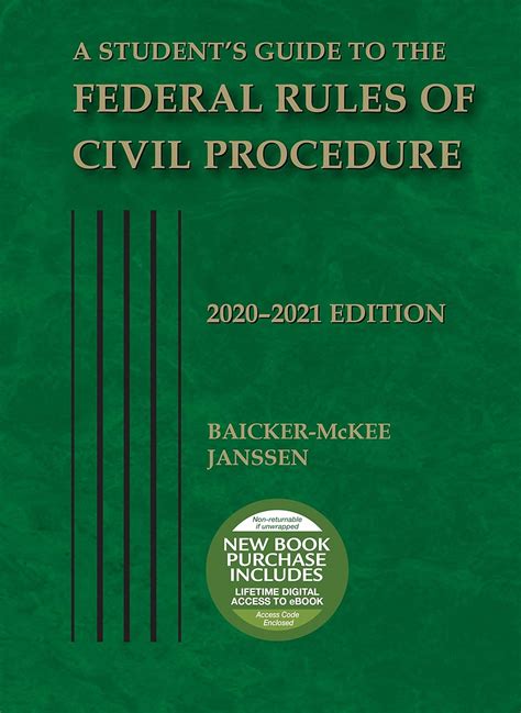 A Students Guide To The Federal Rules Of Civil Procedure 2020 2021