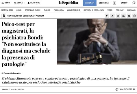 La Repubblica Un Test Psicologico Da Sottoporre Ai Magistrati