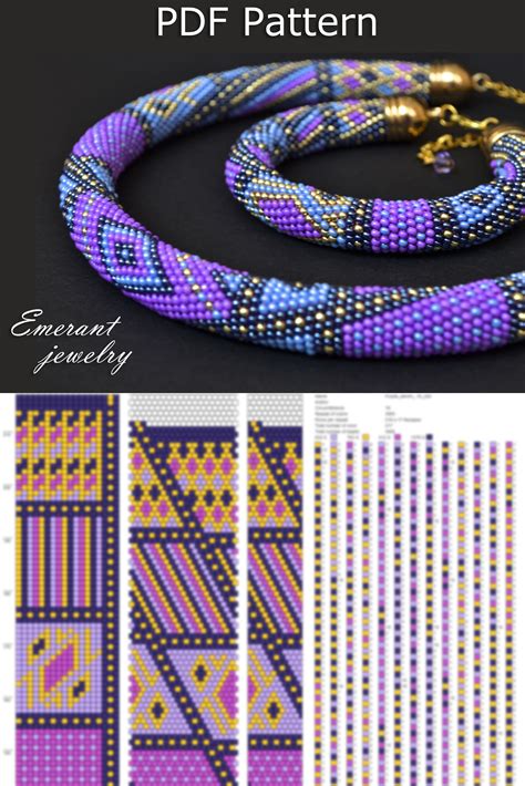 Bead Rope Pattern Crochet Pattern Bead Work Jewelry Beaded Bracelet