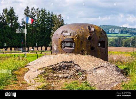 Armored Turret Showing Shell Impacts On The Ouvrage De La Ferté In