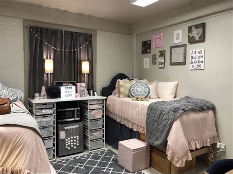 Pink And Grey Dorm Room Dorm Room Decor Dorm Room Inspiration Dorm Room