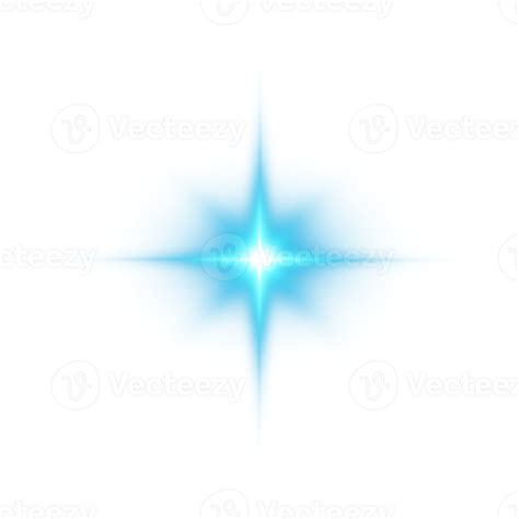 Blue Glowing Lights Effects Isolated On Transparent Background Solar