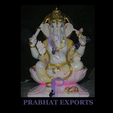 Polished Prabhat Marble Ganesh Moorti Size 1 Feet To 12 Feet Ganesha