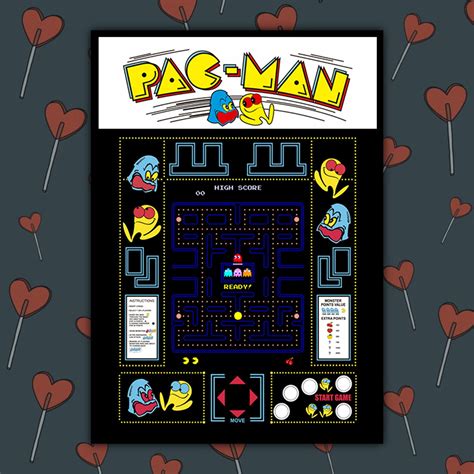 Ms Pac Man Arcade Game Poster Retro Video Games Art Vintage Etsy