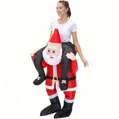 Costume Gonfiabile Di Babbo Natale In Poliestere Outfit Divertente Da