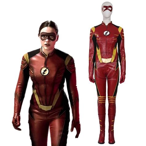 The Flash Season 3 Jesse Quick Flash Cosplay Costume Adult Halloween Superhero Costumes Women