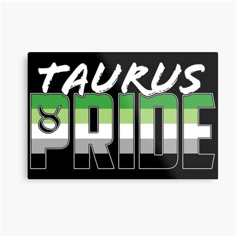 Taurus Aromantic Pride Flag Zodiac Sign Metal Print For Sale By