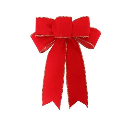 4 Pack Red Wreath Bows Striped Ribbons For Christmas Outdoor