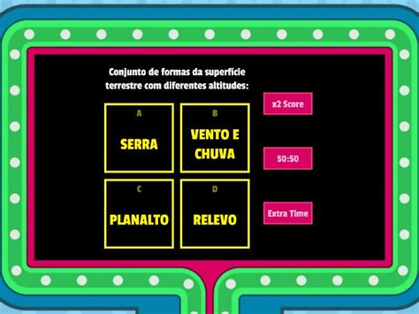 Tipos De Relevo E Partes De Um Rio Gameshow Quiz