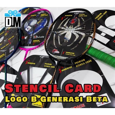 Logo Print For String Badminton Racket Stencil Card Generation B