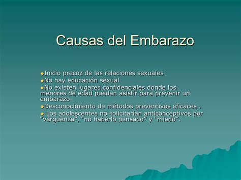 Causas Y Consecuencias Del Embarazo Adolescente Ppt