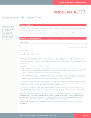 Fillable Online Pruadviser Co Scheme Level Information Form