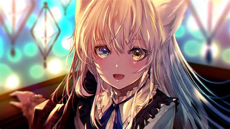 Anime Girl With Yellow Eyes And White Hair