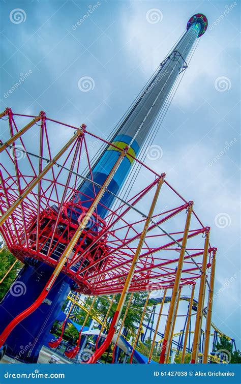 Crazy Rollercoaster Rides at Amusement Park Editorial Stock Photo ...