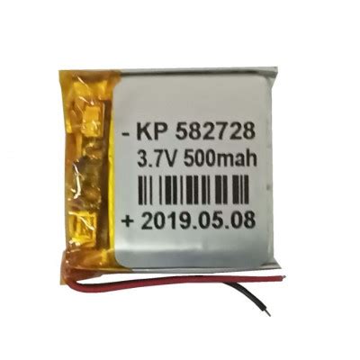 3 7V 500mAH Lithium Polymer Lipo Rechargeable Battery Model KP 582728