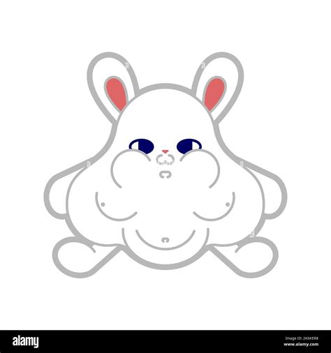 Fat rabbit Cartoon. fleshy hare isolated. Vector illustration Stock ...