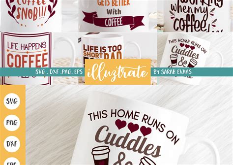 Coffee Quotes Bundle SVG Cut Files