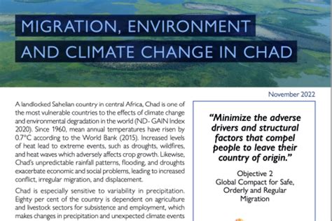 Migration, Environment and Climate Change in Chad | IOM Regional Office ...