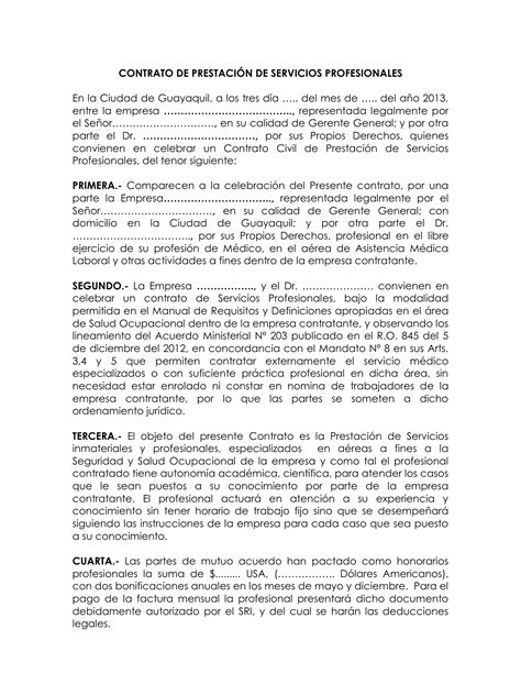 Introducir 108 Imagen Modelo De Contrato Por Honorarios Profesionales