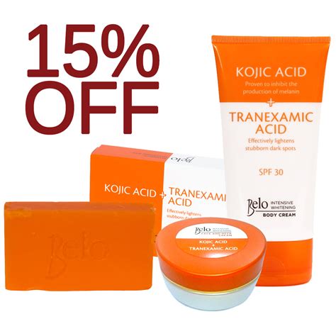 Belo Intensive Kojic And Tranexamic Acid Whitening Set Body Cream Face