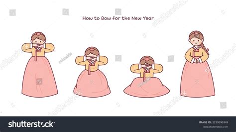 Girl Wearing Hanbok Doing Traditional Korean Stock Vector Royalty Free 2239390349 Shutterstock