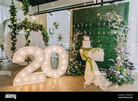 Creative luxury birthday decoration of 20 year old teenage girl Stock ...