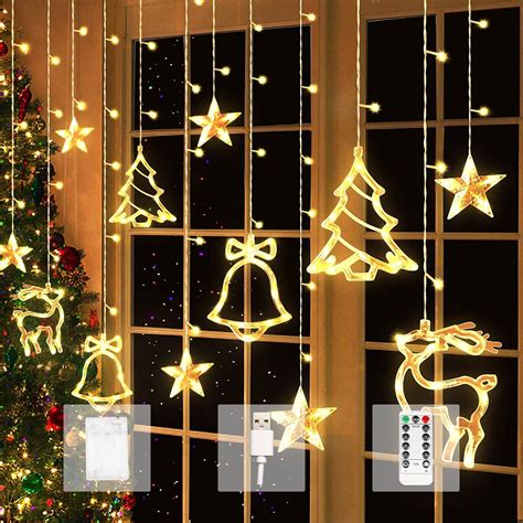 Aluusy LED Lichterkette Weihnachten 3 5M Lichtervorhang Batterie USB