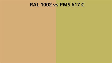 Ral 1002 Vs Pms 617 C Ral Colour Chart Uk