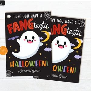 Editable Fang Tastic Halloween Gift Tags Halloween Birthday Favor Tags