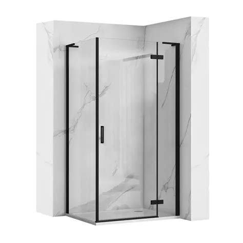 Cabina De Dus Dreptunghiulara Rea Hugo Cu Usa Batanta 100x80 Cm Negru