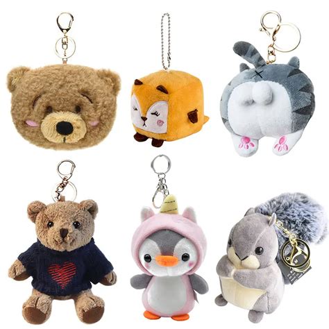 Cute Cartoon Animal Plush Toy Keychain Backpack Keychain Creative