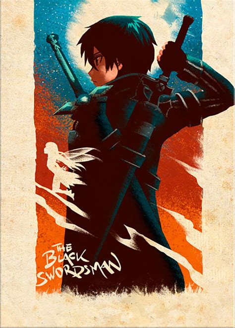 The Black Swordsman Poster By Retina Creative Displate Sword Art