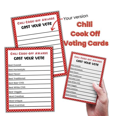 Chili Cook Off Ballot Template Editable Chili Voting Ballot Cooking