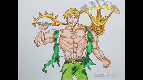 DIBUJO a Escanor CON LÁPICES DE COLORES super fácil los 7 pecados