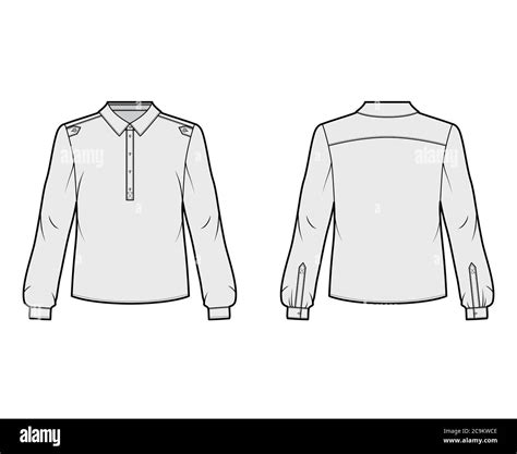 Grey Buttoned Shirt Stock Vector Images Alamy