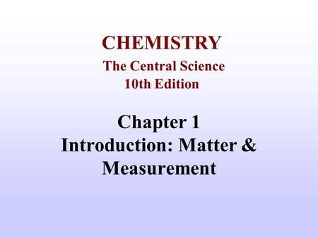 Chapter Introduction Matter Measurement