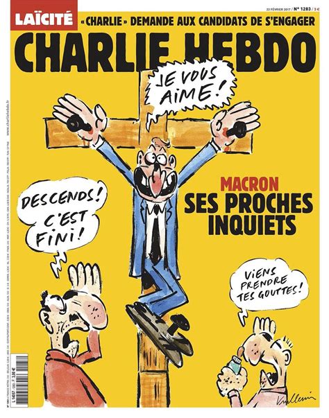 Emmanuel macron est en une de charlie hebdo du 22 février 2017 par