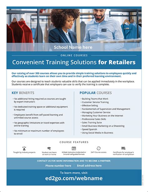 Professional Retail Online Courses Flyer Ed2go Partner Site