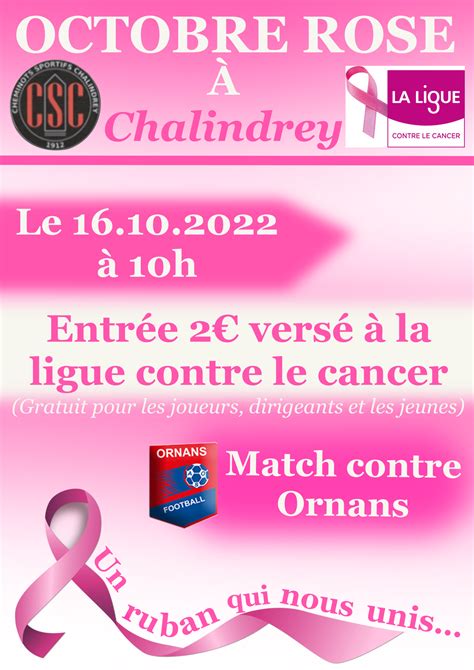 Actualit Flash Octobre Rose Club Football Cheminots Sportifs De