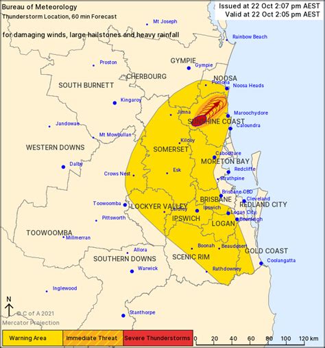 Southeast Qld Severe Thunderstorm Warning Large Hail Heavy Rain