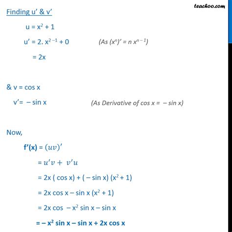 Misc Find Derivative X Cos X Class Ncert