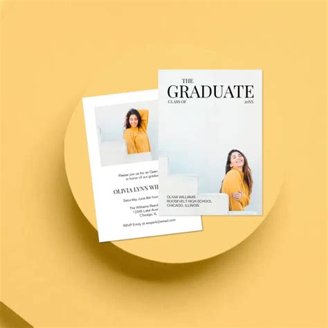 Modern Magazine Photo Graduation Invitation Zazzle