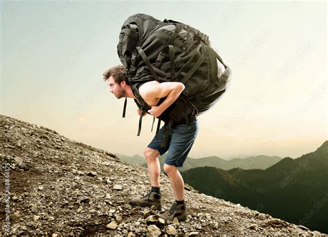 Heavy Backpack Stock Photo Adobe Stock