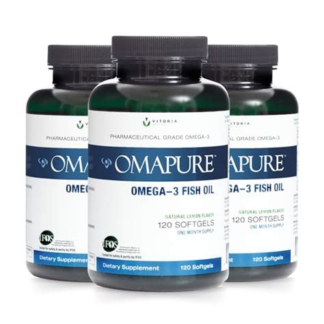 Omapure Pharmaceutical Grade Omega 3 Fish Oil Supplement 3 Bottles