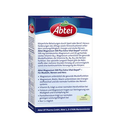 Magnesium Plus Extra Vital Depot Tabletten Von Abtei