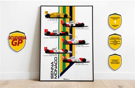 Ayrton Senna Monaco Winner Print Scuderia Gp