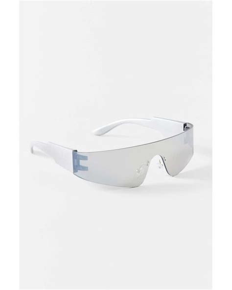 Urban Outfitters Celena Wraparound Shield Sunglasses In Metallic Lyst