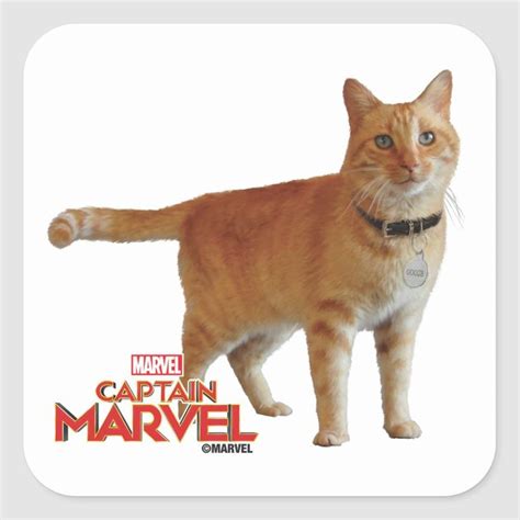 Captain Marvel Goose Standing Up Square Sticker | Captain marvel ...